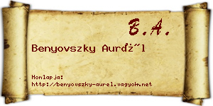 Benyovszky Aurél névjegykártya